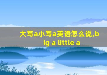 大写a小写a英语怎么说,big a little a